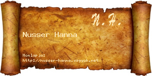 Nusser Hanna névjegykártya